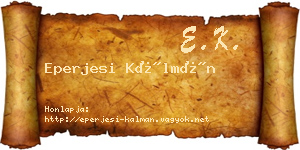 Eperjesi Kálmán névjegykártya